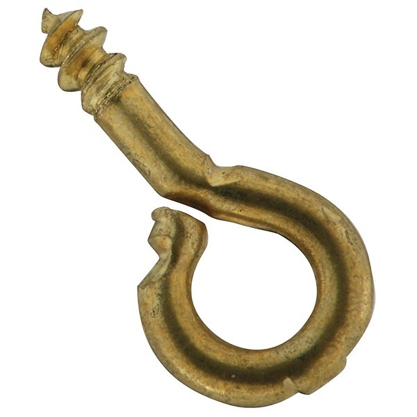 National Hardware Screw Eye, #214-1/2, 0.072 in Dia Wire, 0.19 in L Thread, 5/8 in OAL, Brass N118-620